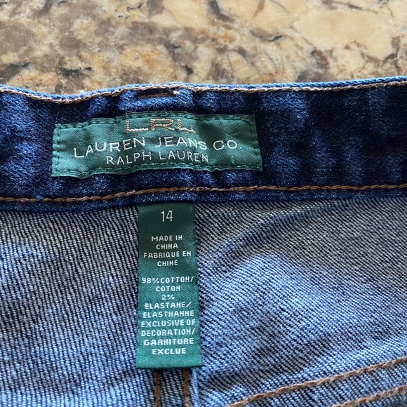 Ralph Lauren Dark Blue Denim Jeans Size 14 Classic Straight Worn 3 Times - Picture 3 of 6